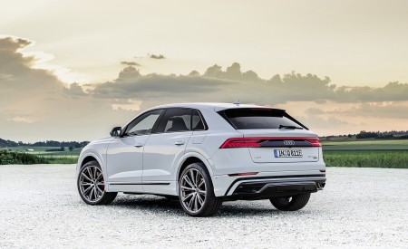 2021 Audi Q8 TFSI e Plug-In Hybrid (Color: Glacier White) Rear Three-Quarter Wallpapers 450x275 (19)