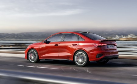 2021 Audi S3 Sedan (Color: Tango Red) Rear Three-Quarter Wallpapers 450x275 (3)