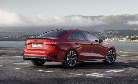 2021 Audi S3 Sedan (Color: Tango Red) Rear Three-Quarter Wallpapers 450x275 (9)