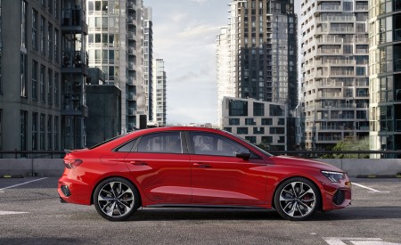 2021 Audi S3 Sedan (Color: Tango Red) Side Wallpapers 450x275 (11)