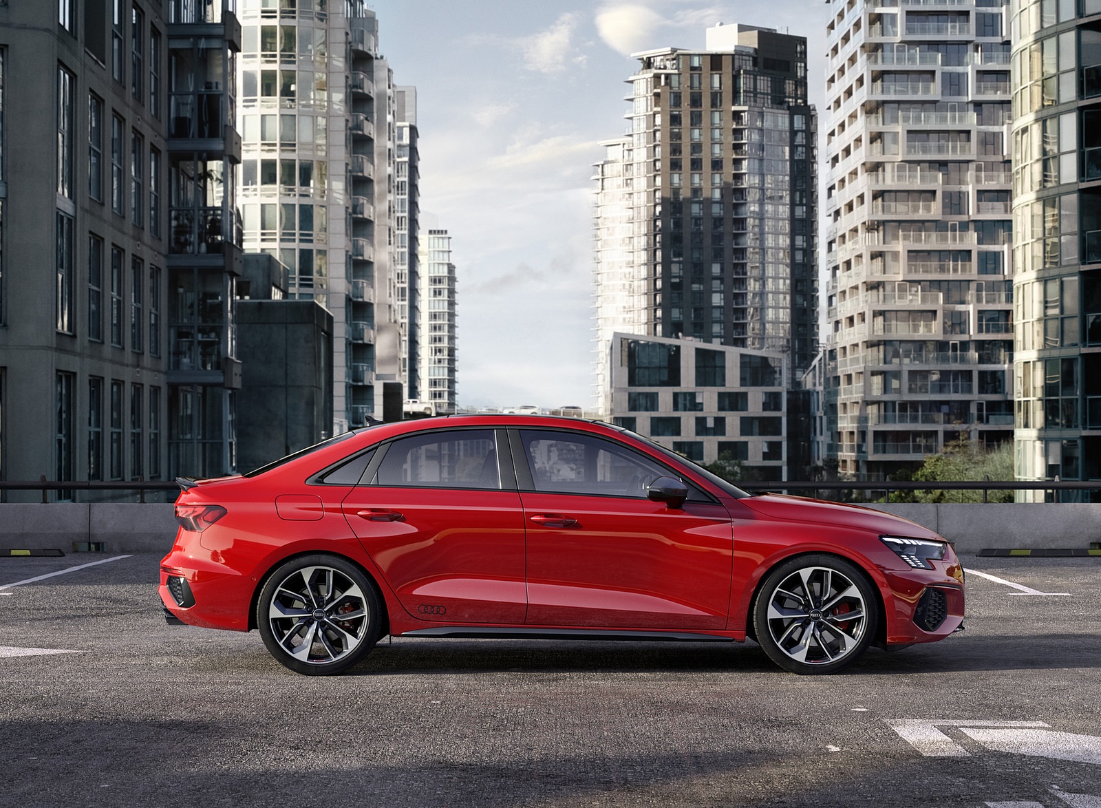 2021 Audi S3 Sedan (Color: Tango Red) Side Wallpapers (11)