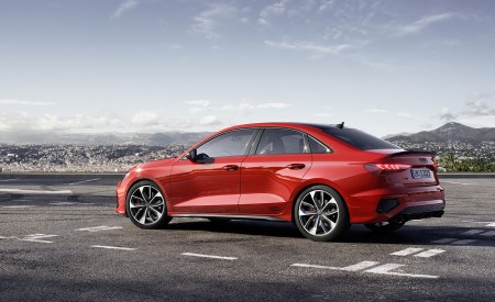 2021 Audi S3 Sedan (Color: Tango Red) Side Wallpapers 450x275 (12)