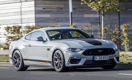 2021 Ford Mustang Mach 1 (EU-Spec) (Color: Fighter Jet Gray) Front Three-Quarter Wallpapers 450x275 (61)