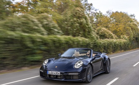 2021 Porsche 911 Turbo Cabrio (Color: Night Blue Metallic) Front Wallpapers 450x275 (4)