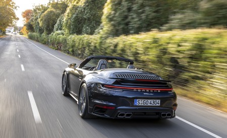 2021 Porsche 911 Turbo Cabrio (Color: Night Blue Metallic) Rear Wallpapers 450x275 (11)
