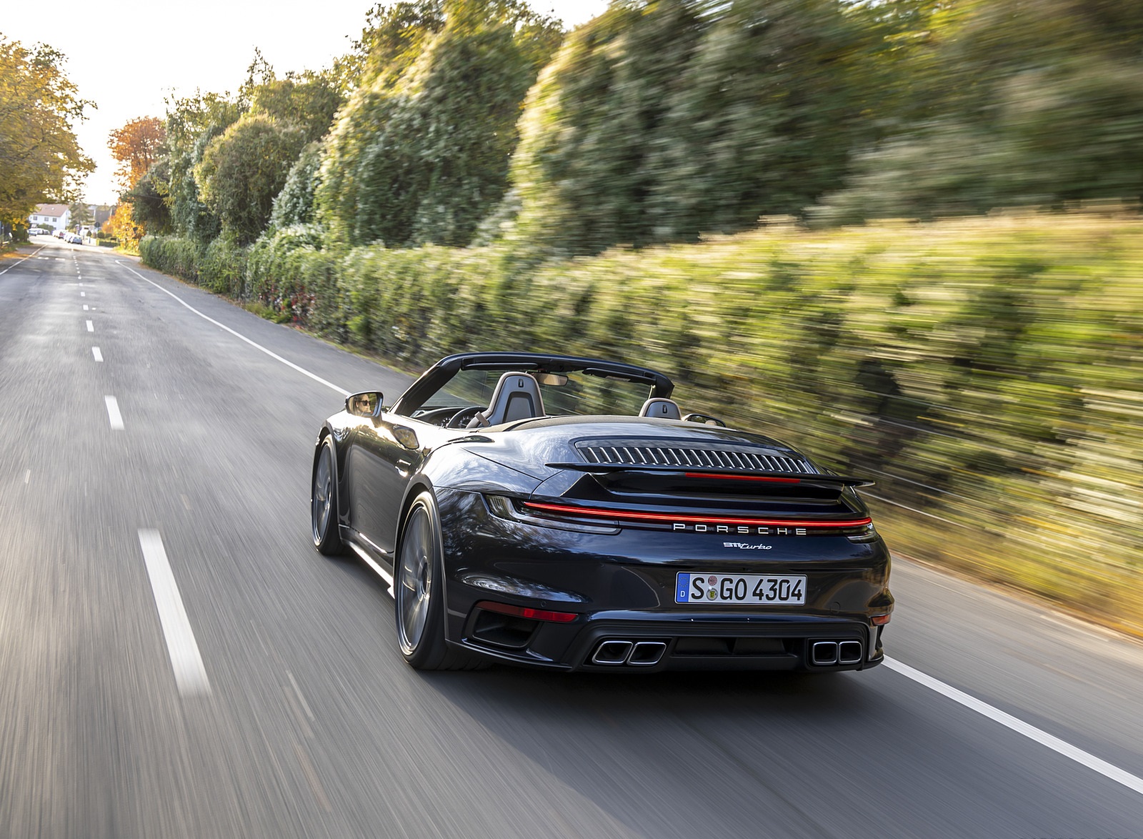 2021 Porsche 911 Turbo Cabrio (Color: Night Blue Metallic) Rear Wallpapers (11)