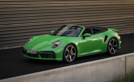 2021 Porsche 911 Turbo Cabrio (Color: Python Green) Front Three-Quarter Wallpapers  450x275 (25)