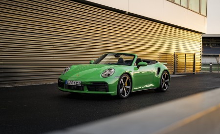 2021 Porsche 911 Turbo Cabrio (Color: Python Green) Front Three-Quarter Wallpapers 450x275 (26)