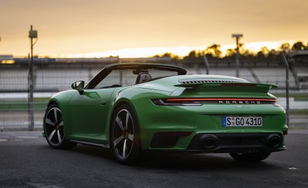 2021 Porsche 911 Turbo Cabrio (Color: Python Green) Rear Three-Quarter Wallpapers 450x275 (28)