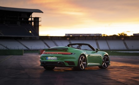 2021 Porsche 911 Turbo Cabrio (Color: Python Green) Rear Three-Quarter Wallpapers 450x275 (36)