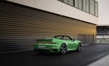 2021 Porsche 911 Turbo Cabrio (Color: Python Green) Rear Three-Quarter Wallpapers 450x275 (30)