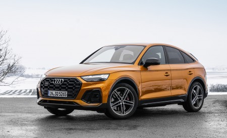 2021 Audi SQ5 Sportback TDI (Color: Dragon Orange) Front Three-Quarter Wallpapers 450x275 (5)