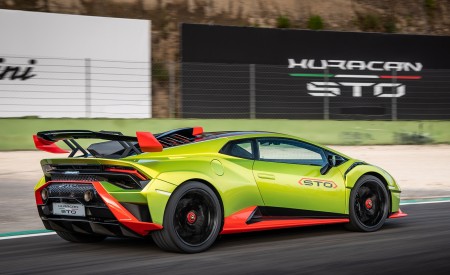 2021 Lamborghini Huracán STO Rear Three-Quarter Wallpapers 450x275 (14)