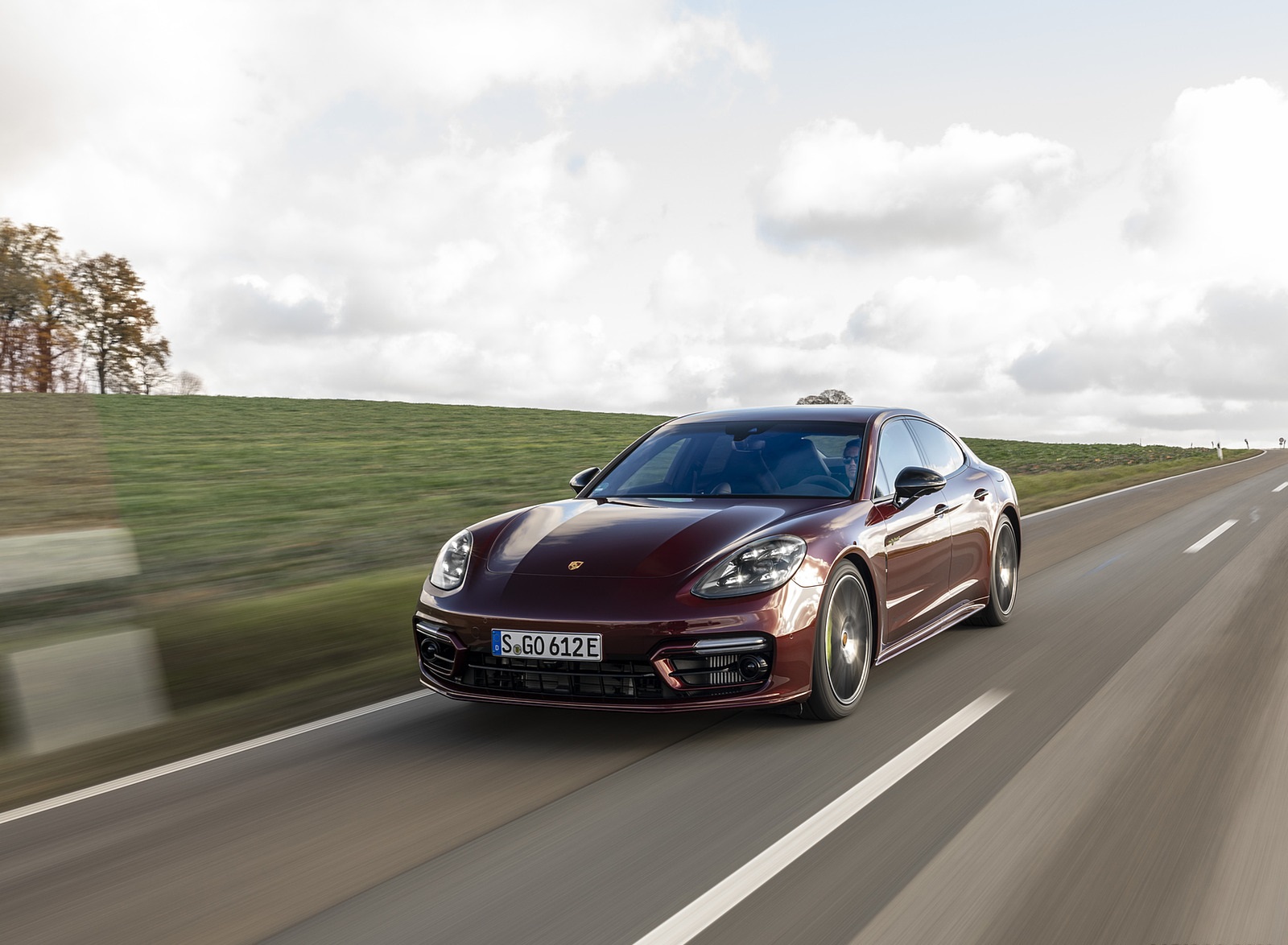 2021 Porsche Panamera 4 E-Hybrid (Color: Cherry Metallic) Front Wallpapers (14)