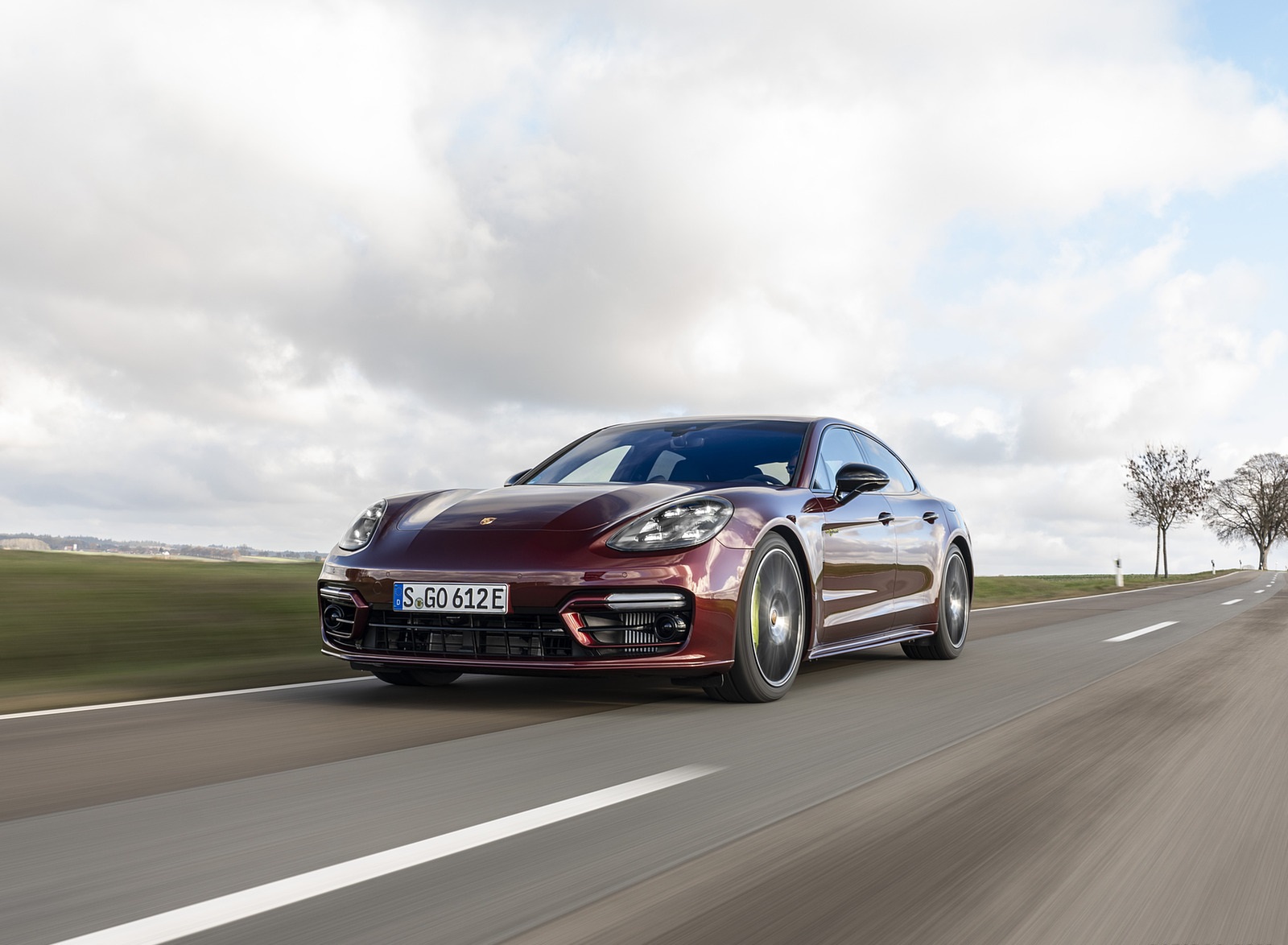 2021 Porsche Panamera 4 E-Hybrid (Color: Cherry Metallic) Front Wallpapers (15)