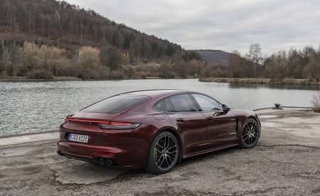 2021 Porsche Panamera 4 E-Hybrid (Color: Cherry Metallic) Rear Three-Quarter Wallpapers 450x275 (30)