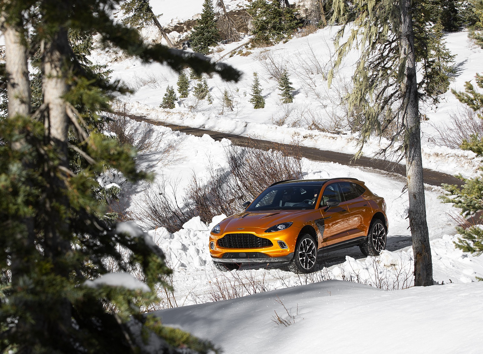 2021 Aston Martin DBX (Golden Saffron; US-Spec) Front Three-Quarter Wallpapers (13)