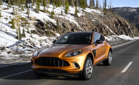 2021 Aston Martin DBX (Golden Saffron; US-Spec) Front Three-Quarter Wallpapers 450x275 (26)