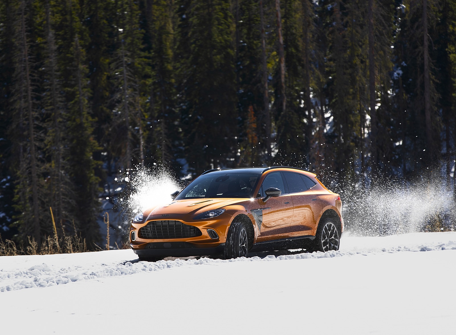 2021 Aston Martin DBX (Golden Saffron; US-Spec) Front Three-Quarter Wallpapers (14)