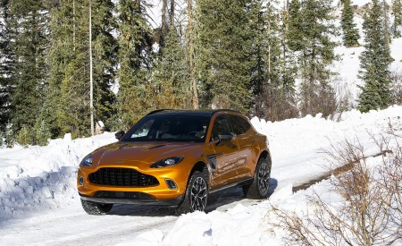 2021 Aston Martin DBX (Golden Saffron; US-Spec) Front Three-Quarter Wallpapers 450x275 (2)