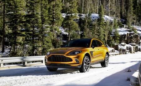 2021 Aston Martin DBX (Golden Saffron; US-Spec) Front Three-Quarter Wallpapers 450x275 (5)