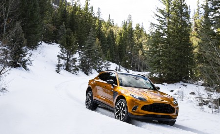 2021 Aston Martin DBX (Golden Saffron; US-Spec) Front Three-Quarter Wallpapers 450x275 (17)