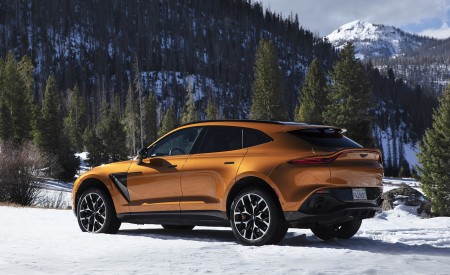 2021 Aston Martin DBX (Golden Saffron; US-Spec) Rear Three-Quarter Wallpapers 450x275 (29)