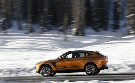 2021 Aston Martin DBX (Golden Saffron; US-Spec) Side Wallpapers 450x275 (12)