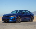 2021 Kia K5 GT (Color: Sapphire Blue) Front Three-Quarter Wallpapers 150x120