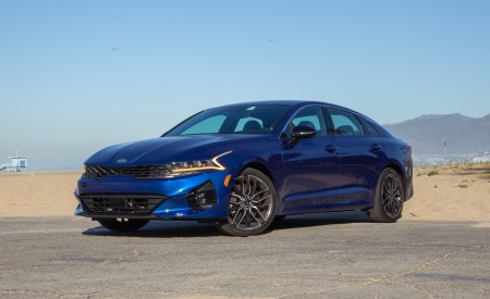 2021 Kia K5 GT (Color: Sapphire Blue) Front Three-Quarter Wallpapers 450x275 (31)