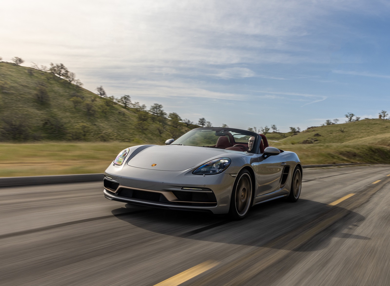 2021 Porsche 718 Boxster GTS 4.0 25 Years (Color: GT Silver) Front Wallpapers (2)