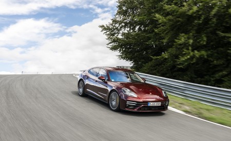 2021 Porsche Panamera Turbo S (Color: Cherry Metallic) Front Three-Quarter Wallpapers 450x275 (9)