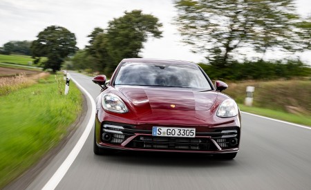 2021 Porsche Panamera Turbo S (Color: Cherry Metallic) Front Wallpapers 450x275 (2)
