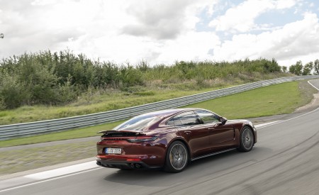 2021 Porsche Panamera Turbo S (Color: Cherry Metallic) Rear Three-Quarter Wallpapers 450x275 (17)