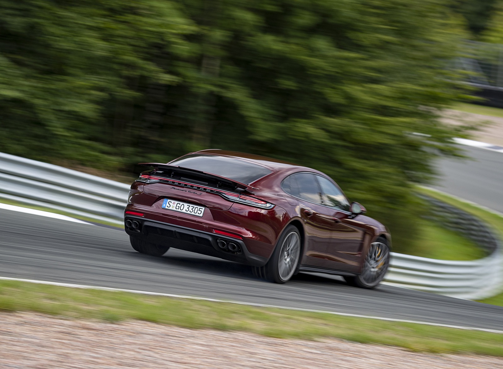 2021 Porsche Panamera Turbo S (Color: Cherry Metallic) Rear Three-Quarter Wallpapers (12)