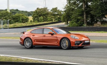 2021 Porsche Panamera Turbo S (Color: Papaya Metallic) Side Wallpapers 450x275 (60)