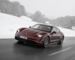 2021 Porsche Taycan (Color: Cherry Metallic) Front Three-Quarter Wallpapers 150x120