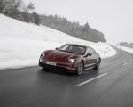 2021 Porsche Taycan (Color: Cherry Metallic) Front Three-Quarter Wallpapers 150x120