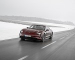 2021 Porsche Taycan (Color: Cherry Metallic) Front Three-Quarter Wallpapers 150x120