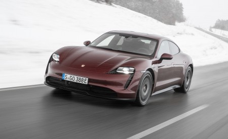 2021 Porsche Taycan (Color: Cherry Metallic) Front Three-Quarter Wallpapers 450x275 (99)