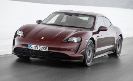 2021 Porsche Taycan (Color: Cherry Metallic) Front Three-Quarter Wallpapers 450x275 (93)
