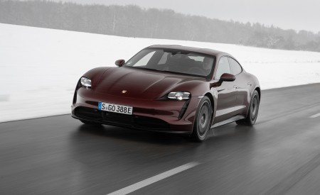 2021 Porsche Taycan (Color: Cherry Metallic) Front Three-Quarter Wallpapers 450x275 (94)