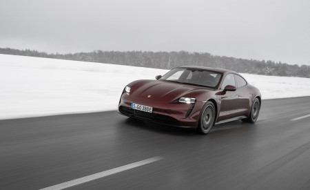 2021 Porsche Taycan (Color: Cherry Metallic) Front Three-Quarter Wallpapers 450x275 (101)