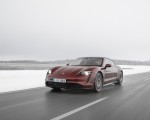 2021 Porsche Taycan (Color: Cherry Metallic) Front Three-Quarter Wallpapers 150x120
