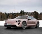 2021 Porsche Taycan (Color: Frozen Berry Metallic) Front Three-Quarter Wallpapers 150x120