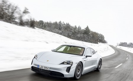 2021 Porsche Taycan (Color: Ice Grey Metallic) Front Three-Quarter Wallpapers 450x275 (54)