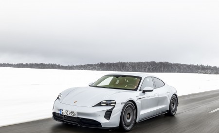 2021 Porsche Taycan (Color: Ice Grey Metallic) Front Three-Quarter Wallpapers 450x275 (56)