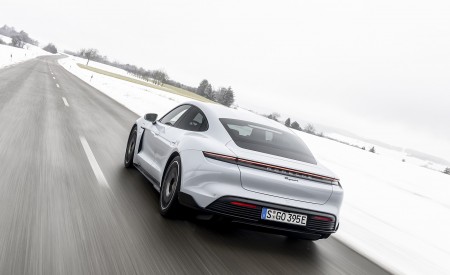 2021 Porsche Taycan (Color: Ice Grey Metallic) Rear Three-Quarter Wallpapers 450x275 (76)
