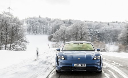 2021 Porsche Taycan (Color: Neptune Blue) Front Wallpapers 450x275 (21)