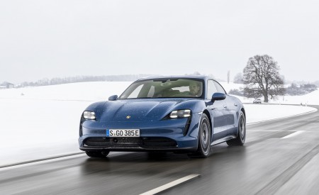 2021 Porsche Taycan (Color: Neptune Blue) Front Wallpapers 450x275 (5)